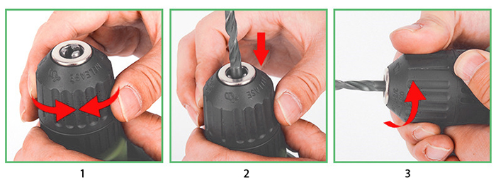 Drill Bit Installation of 20mm Corded Electric Drill, 2.0A