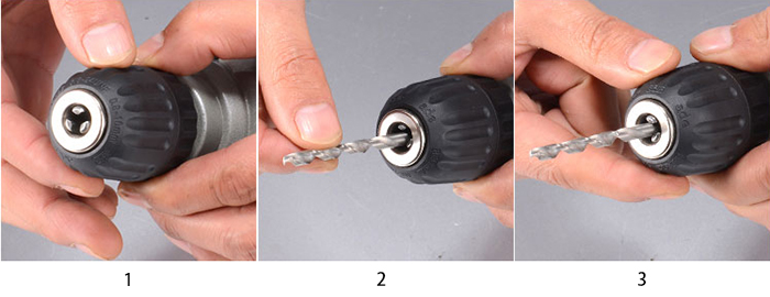 Drill Bit Installation of 1-1/5 inch Corded Electric Drill, 2.5A