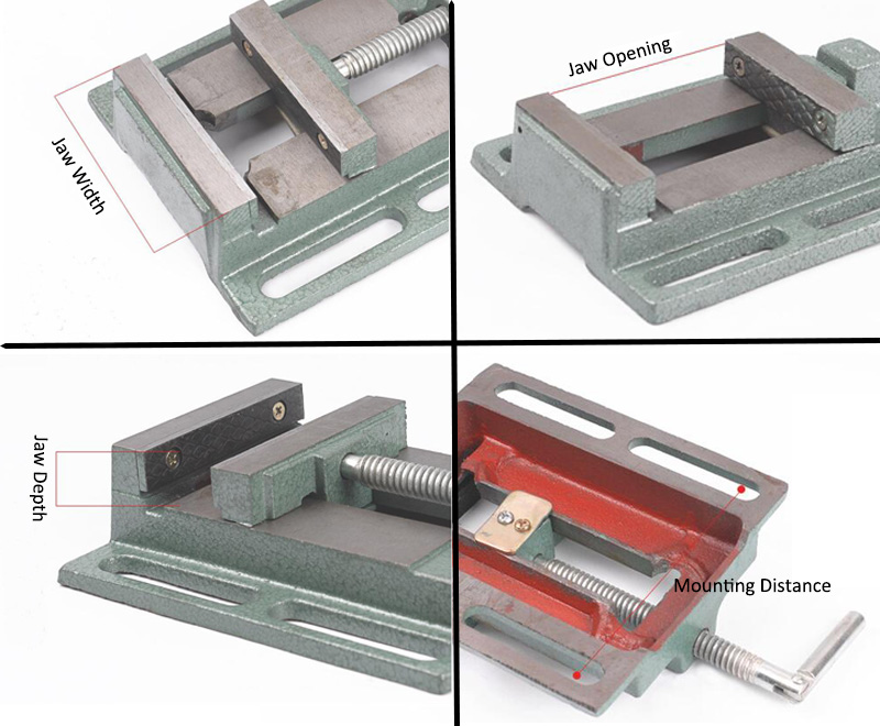 Drill Press Vise Dimension Drawing