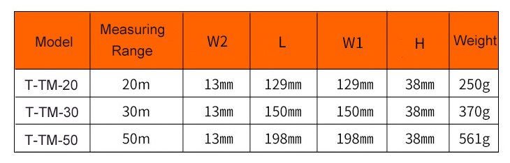 20m/ 30m/ 50m long fiberglass tape measure dimension list