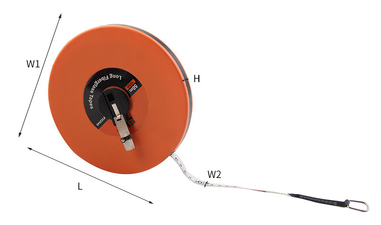 Long fiberglass roll tape measure dimension