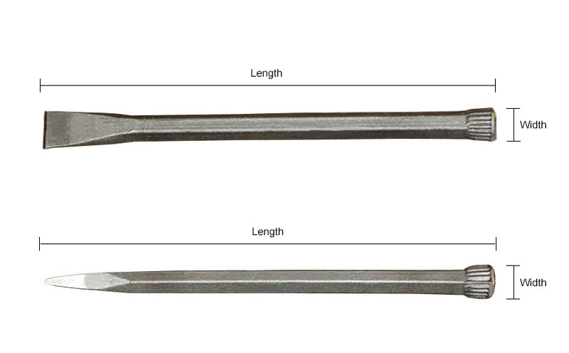 Flat and Point Chisel Size