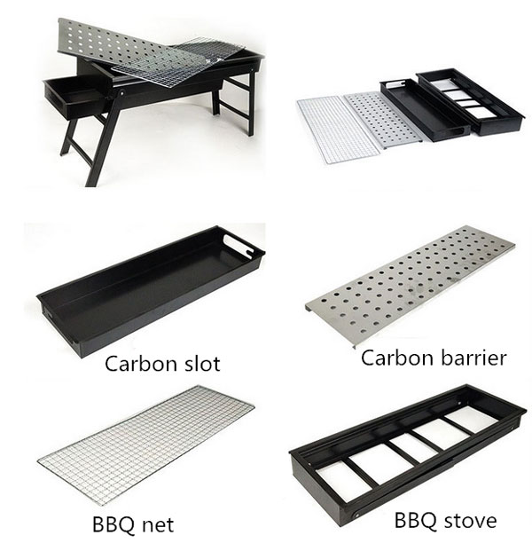Folding charcoal grill structure