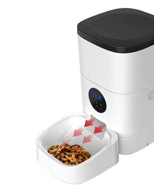 Food Discharge of 4L/6L Smart Automatic Pet Feeder with Camera/WIFI