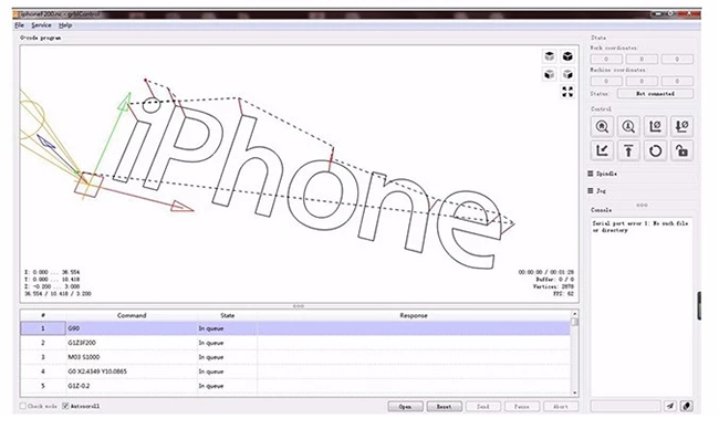 GRBL Software System in 1610 CNC/Laser Engraving Machine