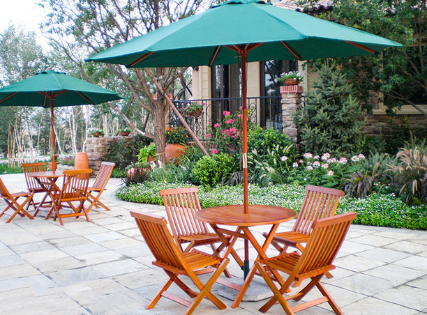 Green patio umbrella