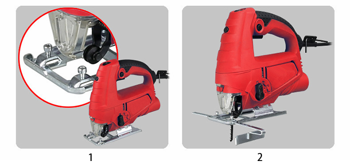 Guide Ruler Installation of 3.15 Inch Electric Jig Saw, 2.8A