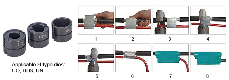 H-type clamp crimping steps diagram