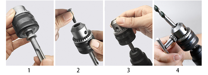 Hammer Bit Installation of Rotary Hammer with SDS Drill, 1000W, 32mm