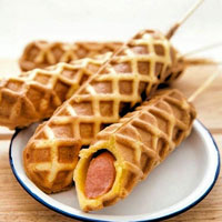 Hot dog waffles