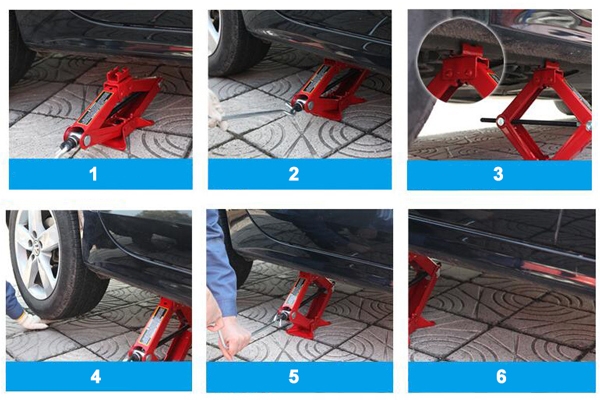 How to use a manual car scissor jack