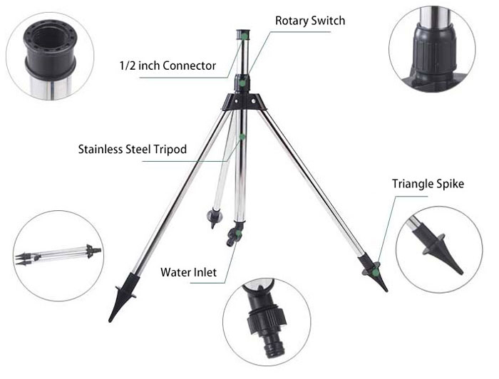 Impact Lawn Sprinkler Tripod Details