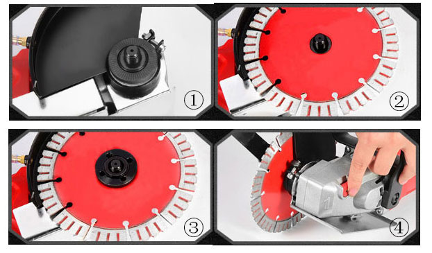 Installation of wall chaser grooving machine saw blade