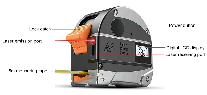 Laser rangefinder 5m tape & 40m laser measure details