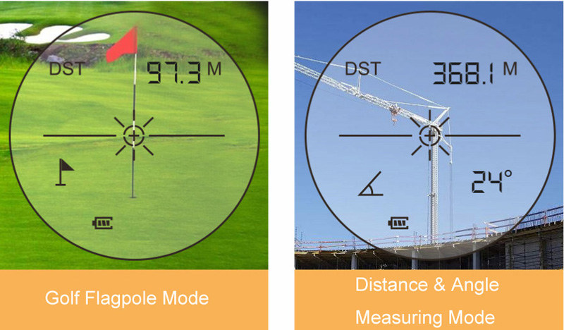 600m distance laser golf rangefinder 6 measuring modes