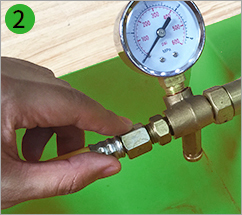 Manual Pressure Test Pump Operation Step 2