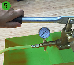 Manual Pressure Test Pump Operation Step 5