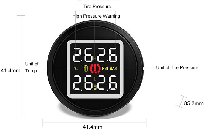 Mini Tire Pressure Monitoring System Display