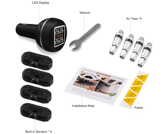 Mini TPMS with built-in sensors packing list