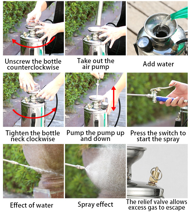 Operation of garden pump sprayer