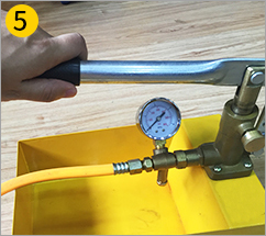 Manual Pressure Test Pump Operation Step 5