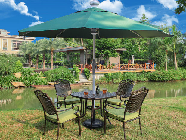 Patio set with umbrella