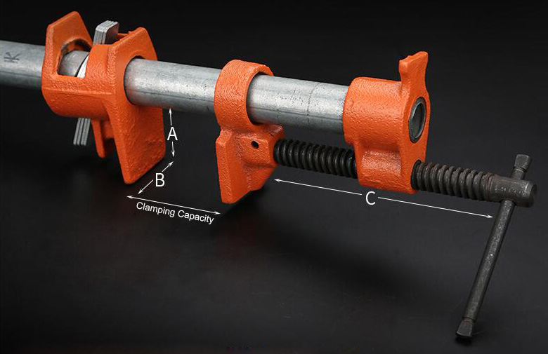 3/4 inch pipe clamp fixture dimension drawing