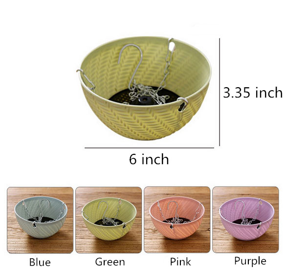 Plastic hanging basket size