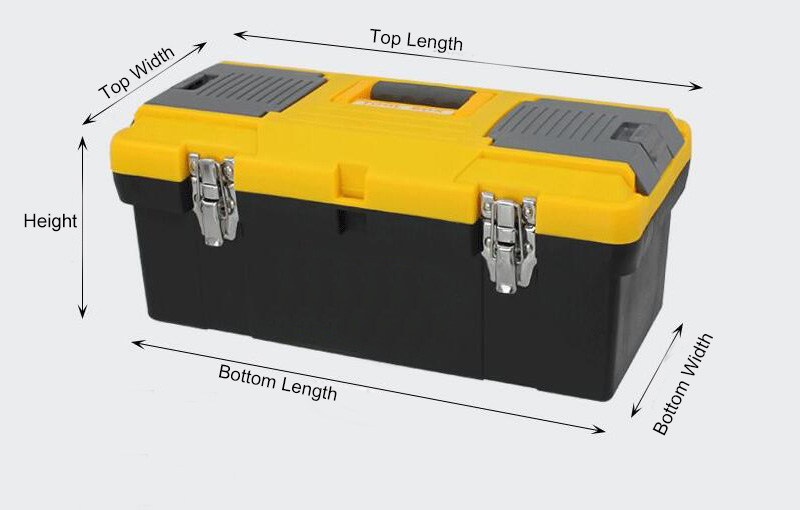 Plastic Portable Tool Box Dimension Drawing