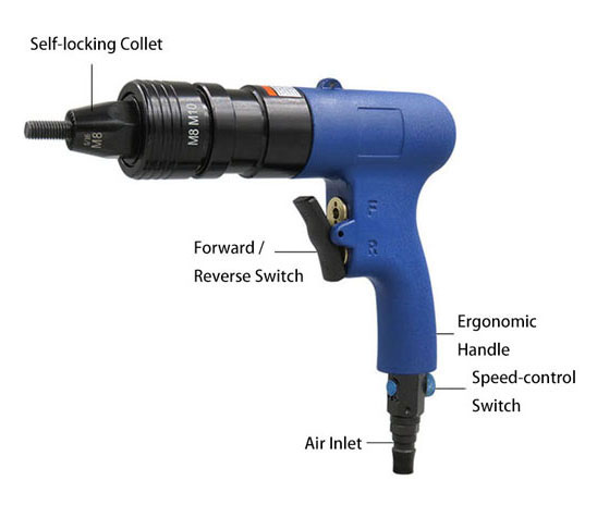 Pneumatic Rivet Nut Gun M8/M10 Details