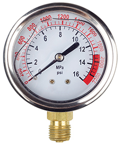Pressure Gauge of Electric Pressure Test Pump, 10MPa, 0.5 HP