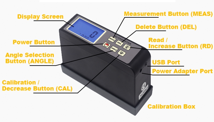 20 45 75 degree portable gloss meter detail 2