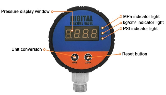 4 digit led digital pressure gauge details