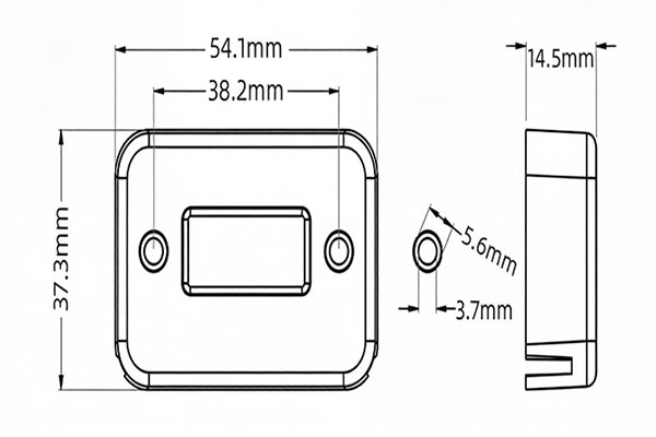 Digital DC Hour Meter Dimensions