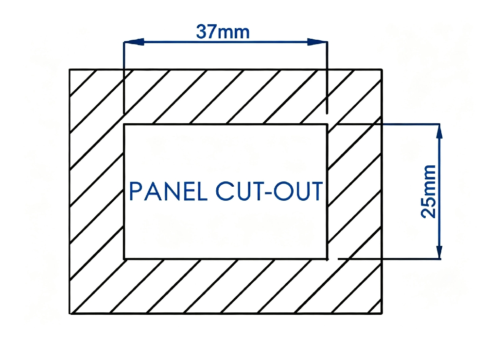 digital hour meter installation drawing
