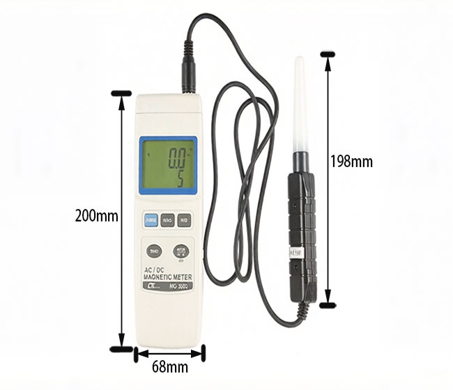 Digital Magnetic Field Gauss Meter Dimensions