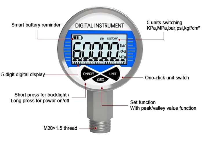 digital pressure gauge details