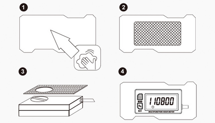 Digital tach hour meter installations