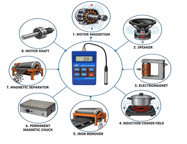 Magnetic Hall Gauss Meter Applications