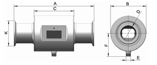 Small bore micro magnetic flow meter size
