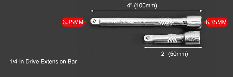 Quarter inch drive extension bar size