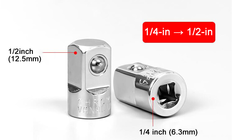 Quarter Inch to Half Inch Socket Adapter