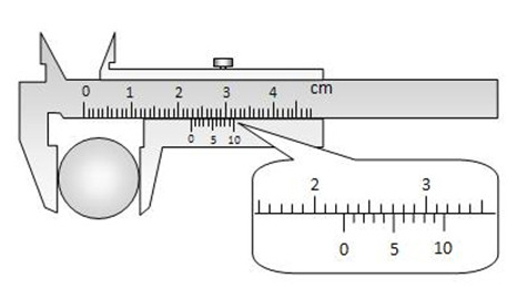 Reading example of vernier scale