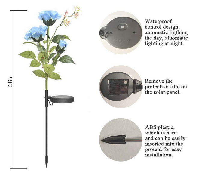 Rose solar light detail