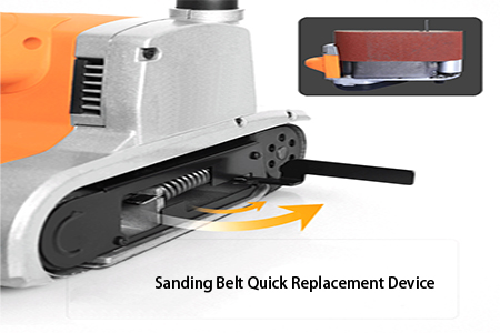 Quick replacement device Details of 4-1/3 x 24 Inch Belt Sander