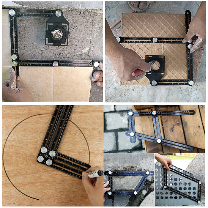 Six fold ruler tile hole locator application