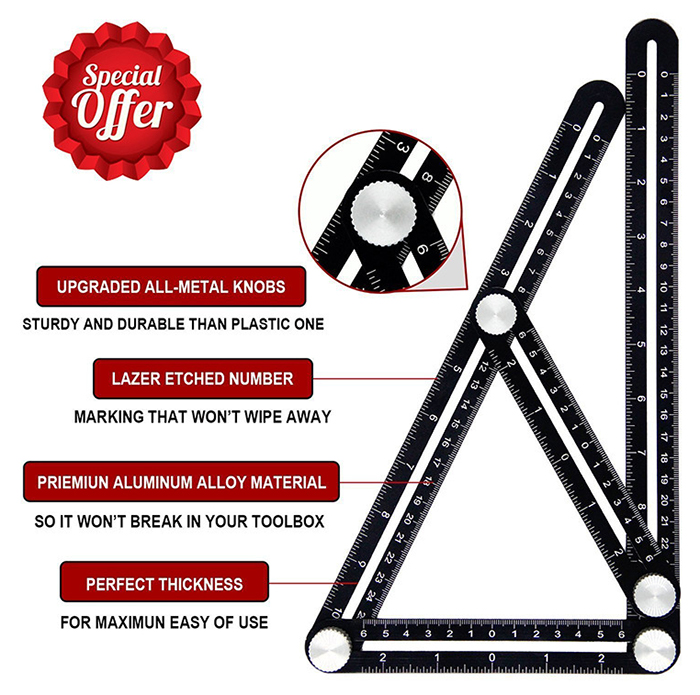 Six fold ruler tile hole locator details