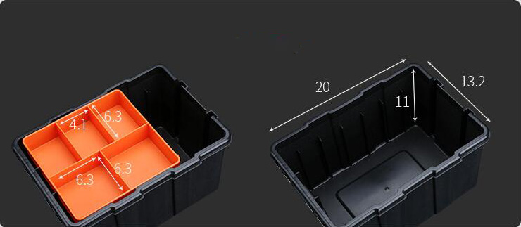 Small Parts Organizer 421-2 Compartment Dimension