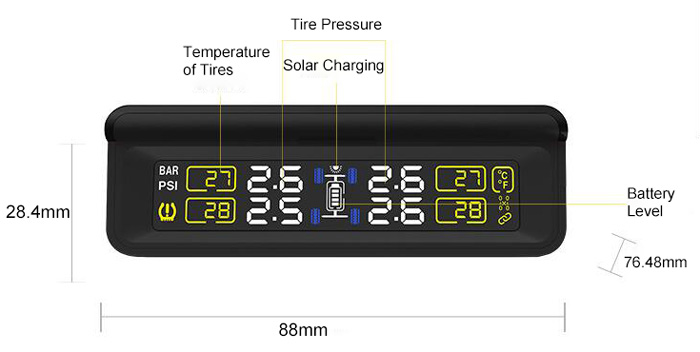 Solar Powered Car TPMS Display