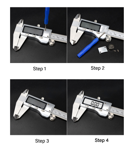 Steps of replacing the battery of digital vernier caliper